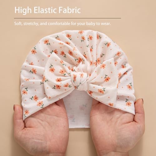 Baby Girls Hair Bow Knot Turban Hat Newborn Hospital Hats Infant Toddler Head - Image 3