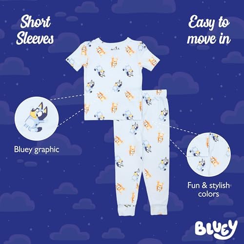 Bluey Boys' 2-piece Snug-fit Viscose Pajama Set, Soft & Cute - Image 3
