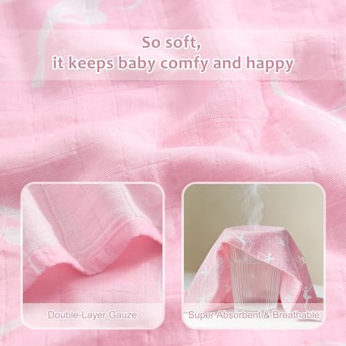 Baby Swaddle Blankets, Bamboo Muslin Receiving Blanket | 1-Pack, Lightweight & - Image 3