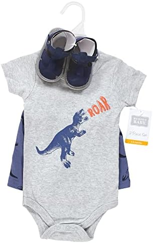Hudson Baby Unisex Baby Cotton Bodysuit, Shorts and Shoe Set - Image 2
