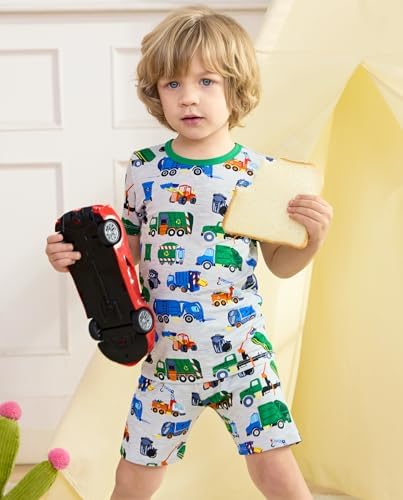 babee Reshinee Bamboo Viscose Toddler Boys Pajamas Set, Short Sleeve Kids - Image 7