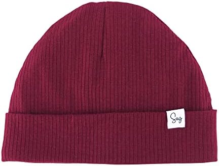 Jersey Beanie Hat for Newborn Baby Boys Girls Silky Satin Lined Hats Bonnet by Sugarmelon