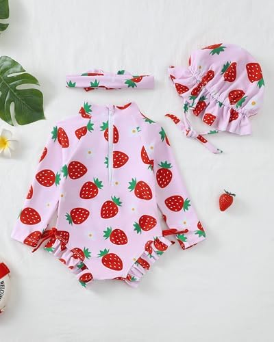 Renotemy Baby Swimsuit Girls One-Piece Swimwear Baby Beach Essentials 3M-3T - Image 5
