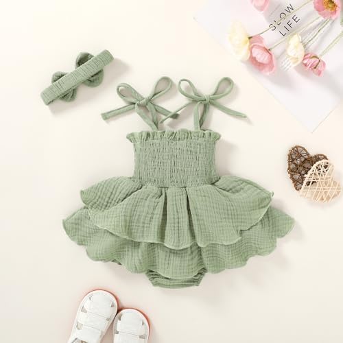 YOUNGER TREE Baby Girl Clothes Infant Summer Romper Dress Sleeveless Bodysuit - Image 3