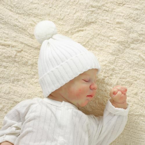 Baby Hats and Booties Set Newborn Knit Pompom Beanie Caps Shoes Winter - Image 3