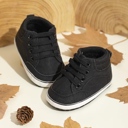 Meckior Toddler Baby Boys Girls High Tops Ankle Sneakers Soft Anti-Slip Sole PU - Image 3