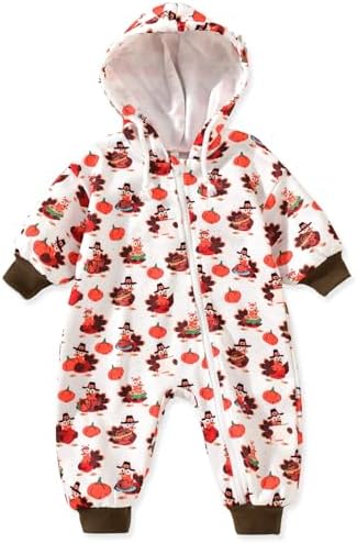 Unutiylo Unisex Baby Boys Girls Long Sleeve Infant Baby Zipper Hooded Jumpsuits by Unutiylo