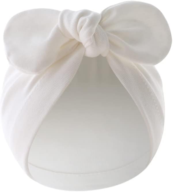 4PCS Newborn Baby Bow Knot Turban Hat Infant Toddler Hospital Hat Cotton Head - Image 4