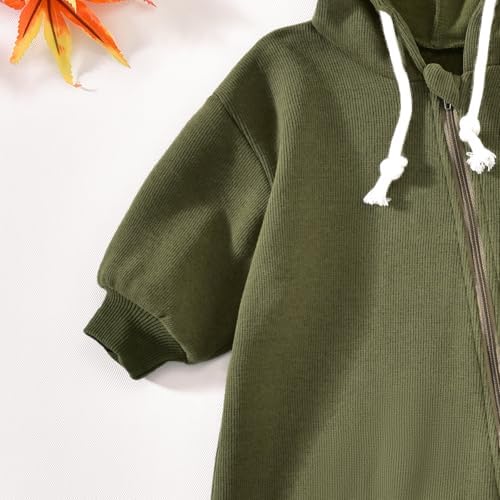 Unutiylo Unisex Baby Boys Girls Long Sleeve Infant Baby Zipper Hooded Jumpsuits - Image 6