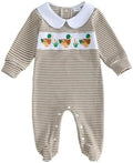 Bagilaanoe Newborn Baby Boy Footie Romper Waffle Knit Outfit Fall Jumpsuit | by Bagilaanoe
