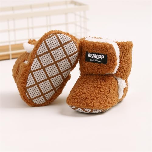 Ohwawadi Infant Baby Boots Boys Girls Cozy Fleece Slippers Snow Boots Winter - Image 3