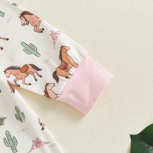 Western Baby Cowboy Clothes Neutral Zipped Fall Romper Outfit - Image 7