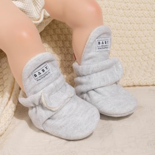HsdsBebe Unisex Newborn Baby Cotton Booties Non-Slip Sole - Image 2
