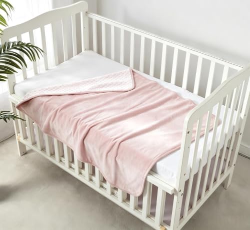 CREVENT Minky Baby Blanket for Girls Boys, Soft Plush Receiving Blanket for by CREVENT