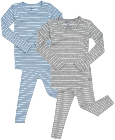 AVAUMA Stripe Pattern Baby Boys Girls Pajama Set Kids Toddler Snug fit Ribbed by AVAUMA