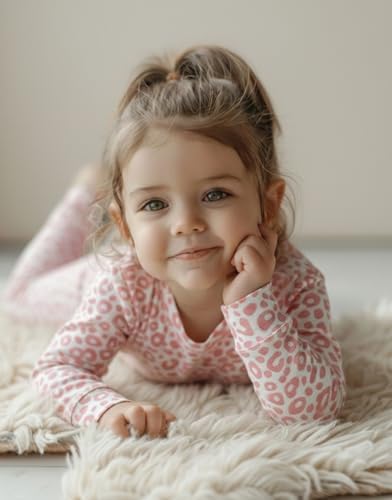 moimoln Cotton Modal Baby Toddler Pajamas Check Solid Leopard 6M-8Y - Image 3