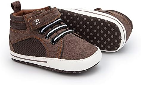 Meckior Toddler Baby Boys Girls High Tops Ankle Sneakers Soft Anti-Slip Sole PU by Meckior
