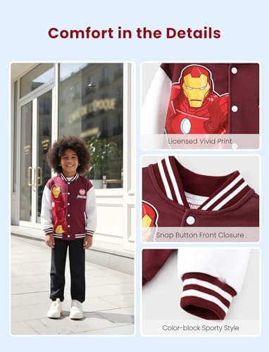 Disney Bomber Jacket Spider Man Marvel Toy Story Cars Varsity Cardigan2-13Y - Image 5