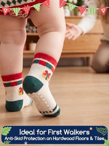 Aroveea Toddler Socks Non Slip Grip Ankle Baby 12 Pack - Image 5