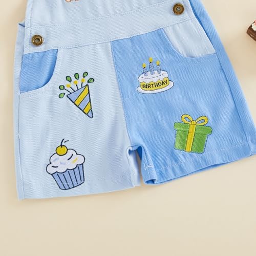 Fernvia Toddler Kids Baby Girl Boy Contrast Color Overalls Shorts Clothes - Image 5