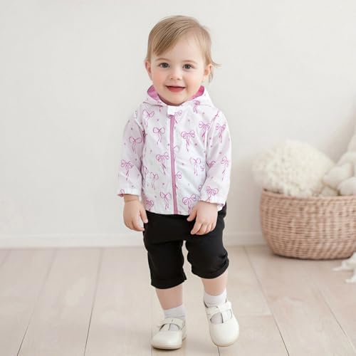 Toddler Girl Windbreaker Jacket Strawberry Baby Girls Hooded Fall Jackets Long - Image 3