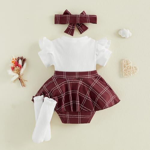 Giraropa Newborn Baby Girl Clothes Smocked Bubble Romper Dress + Socks + - Image 4