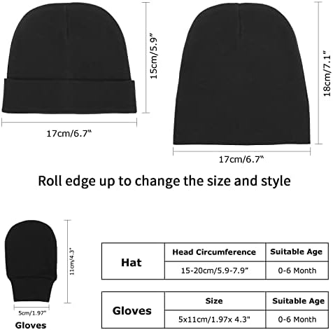 Newborn Baby Hats and Mittens Set Infant Beanie Cap Toddler Gloves Newborn - Image 2