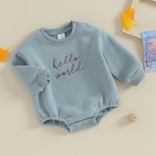 VISGOGO Newborn Infant Baby Boy Oversized Romper Sweater Bodysuits Coming Home - Image 3