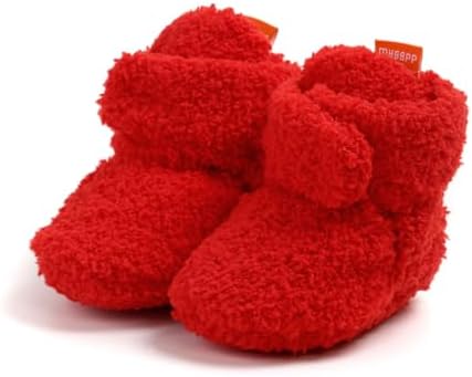 Baby Booties Cozy Fleece Slippers Soft Baby Shoes by GDSDYM