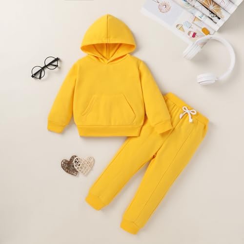 YOUNGER TREE Baby Clothes for Girls Boy Solid Color Hoodie and Sweatpants - Image 2