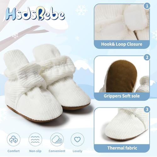 HsdsBebe Unisex Newborn Baby Cotton Booties Non-Slip Sole - Image 5