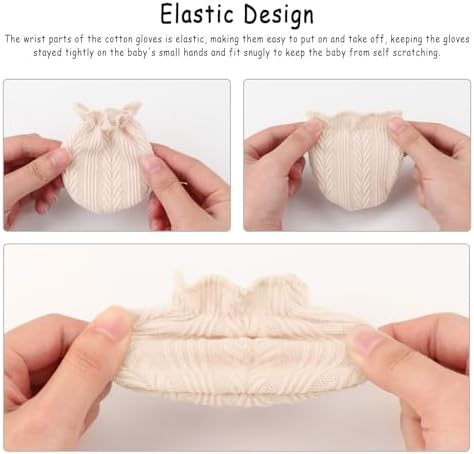 BQUBO Baby Turban Hats and Mittens Set Newborn Infant Hospital Hats Caps - Image 6