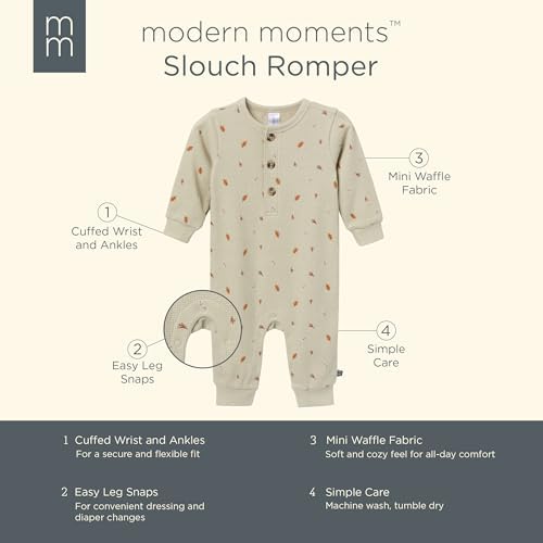 Modern Moments by Gerber Baby Henley Waffle Knit Romper - Image 6