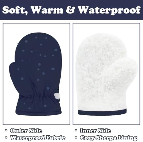 Sarfel Toddler Mittens Waterproof Toddler Gloves Baby Winter Mittens Toddler - Image 5