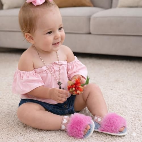 Baby Shoes Pink Leopard Baby Girl Slippers Non-Slip Soft Sole Toddler First - Image 2