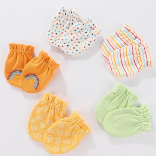 MAMIMAKA Baby Hat and Mittens Set Newborn Baby Hats Caps - Image 3
