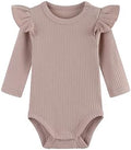 Baby Girl Knit Ruffle Outfit Clothes Ribbed 100% Organic Cotton Solid Color by Unknown