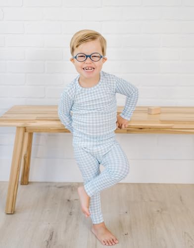 moimoln Cotton Modal Baby Toddler Pajamas Check Solid Leopard 6M-8Y - Image 3