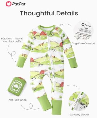 PATPAT Organic Cotton Baby Footie Pajamas - Image 5