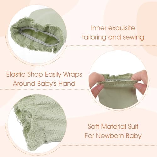 ElevateTech Newborn Baby Muslin Mitten No Scratch Mitten 0-6 month 8 Pair - Image 3