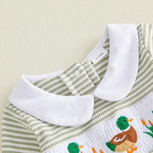 Bagilaanoe Newborn Baby Boy Footie Romper Waffle Knit Outfit Fall Jumpsuit | - Image 4