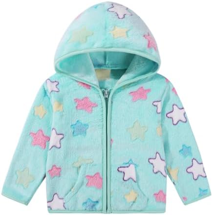 Toddler Baby Girl Fleece Jackets Fall Clothes Hooded Zip Fuzzy Coats by Adarl