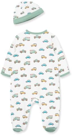 Little Me Baby Boy Clothes 2-Piece Baby Sleeper and Cap Set, 100% Cotton - Image 2
