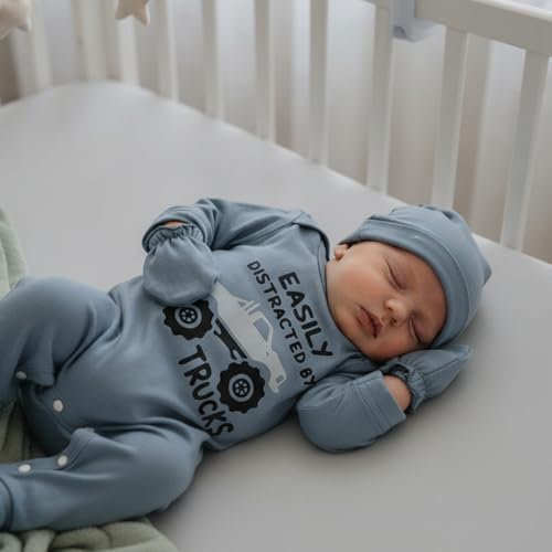 GRNSHTS Newborn Baby Boy Romper Coming Home Outfits Letter Print Bodysuit - Image 2