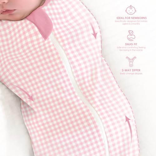 Baby Swaddle 0-2 Months, Cotton Arm-In Zipper Sleep Sack, Wearable Blankets Wrap - Image 5