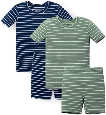 AVAUMA Stripe Pattern Baby Boys Girls Pajama Set Kids Toddler Snug fit Ribbed by AVAUMA