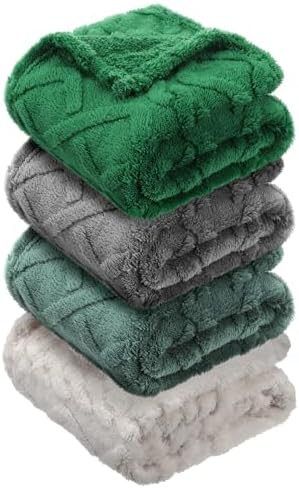 VitalCozy 4 Pcs Fleece Baby Blankets 3D Plush Soft Newborn, Warm Receiving by VitalCozy