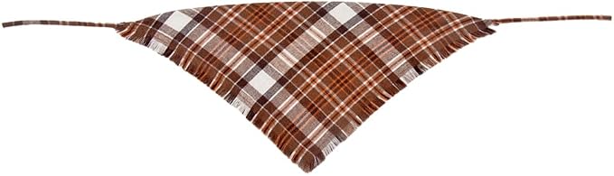 Fall Dog Bandana Autumn Thanksgiving Plaid Reversible Triangle Bibs Scarf - Image 3