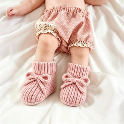 Jastore Baby Booties Newborn First Walkers Cozy Shoes Warm Knit Soft Booties - Image 5