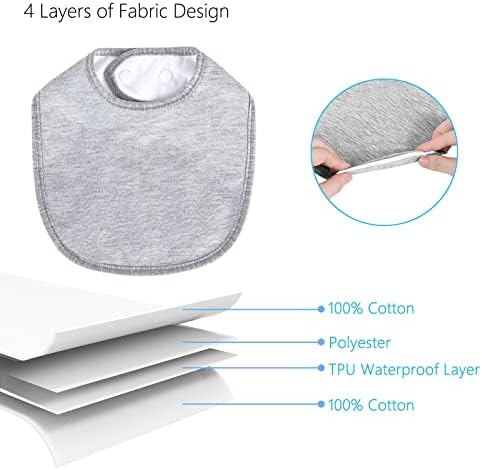 Hakochia Waterproof Baby Bibs Organic Cotton Super Soft and Absorbent - Image 2